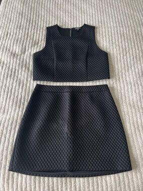 Express Black Top and Skirt Matching Set